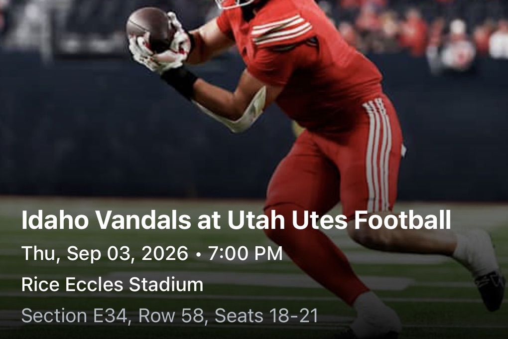 Utah Utes Football vs Idaho - 4 Tickets