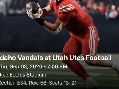 Utah Utes Football vs Idaho - 4 Tickets
