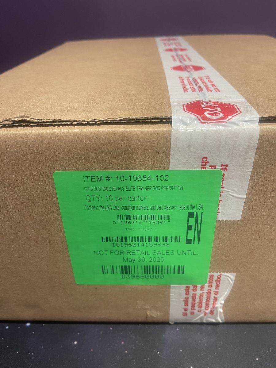 Pokemon sealed case of 10 Destined Rivals Elite Trainer Boxes