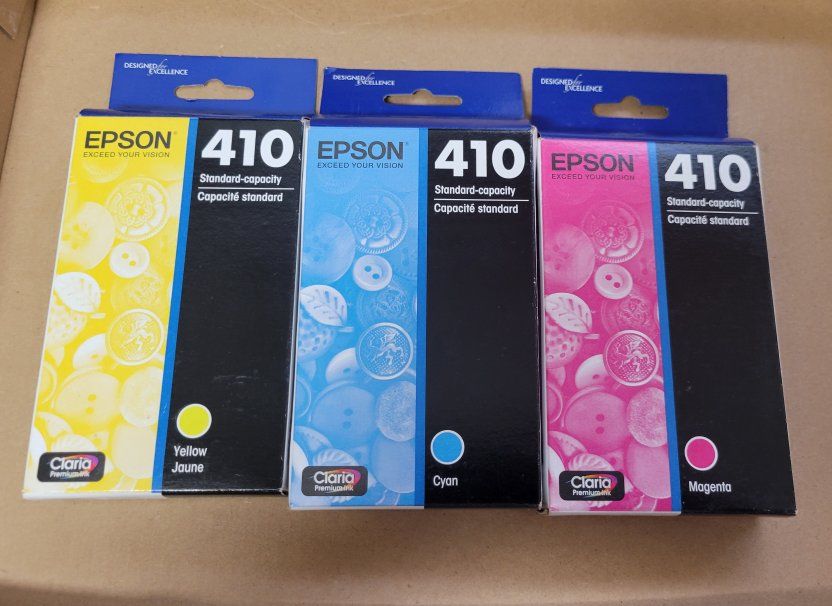 Epson 410 Claria Premium Ink Standard-Capacity Cartridges (Yellow, Cyan, Magenta)