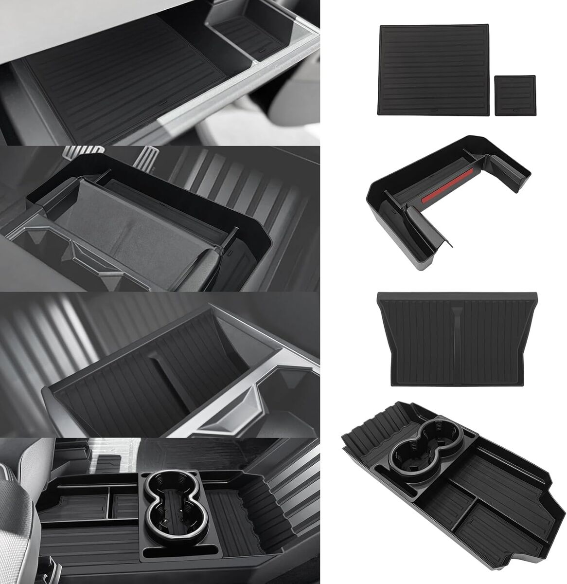 2024-2025 Tesla Cyber Truck Lower Console Organizer & Cup Holder