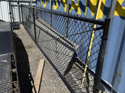 Used 4' Black vinyl coated chain link gate 19' roll gate