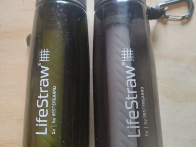 LifeStraw Go Water Filter Bottles - 2-Pack, 22oz, BPA-Free, Personal Water Purifier