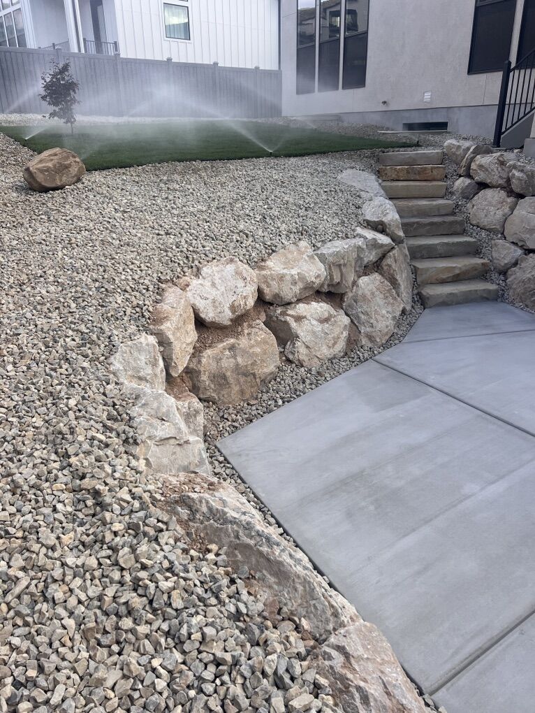 Sod, Sprinklers, Concret, Landscaping