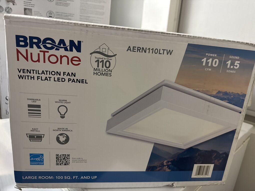 Cieling Bathroom Fan, Decorative White - New