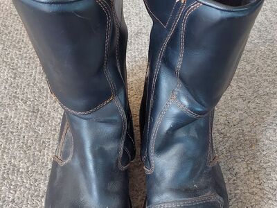 Rossi Leather Motorcycle Boots, Men size 10
