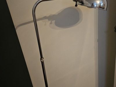 Adjustable Chrome Floor Lamp with Industrial Style Dome Shade - Great for Reading or Task Lighting