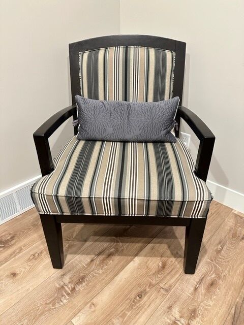 Striped Chair with Matching Pillows