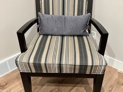 Striped Chair with Matching Pillows