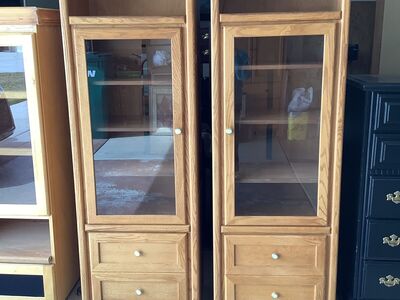 Pair Of All Wood Curios