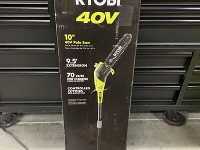 RYOBI 40V 10 in. Cordless Battery Pole Saw, Bar and Chain Oil with Extra Chain
