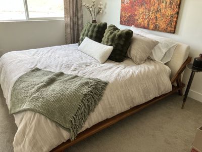 CB2 King Bed frame and King Sealy Mattress