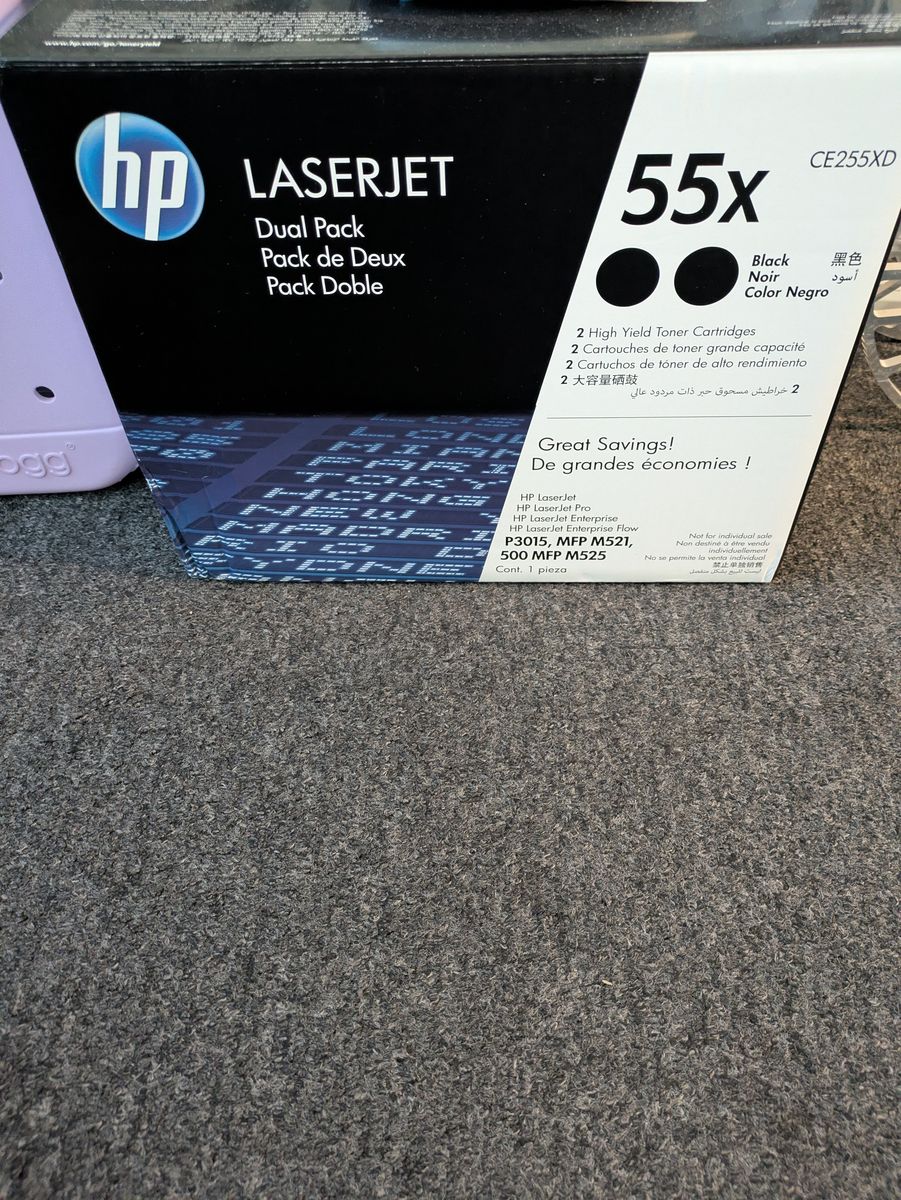 HP 55X 2-pack High Yield Black Original LaserJet Toner Cartridges, CE255XD