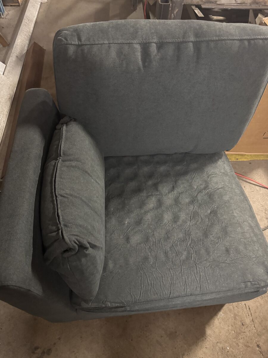dark grey Living Room Side Chair  with Ottoman