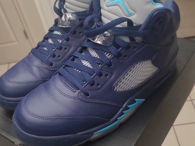 Nike Air Jordan 5 Retro Midnight Navy Turquoise Blue Size 10.5