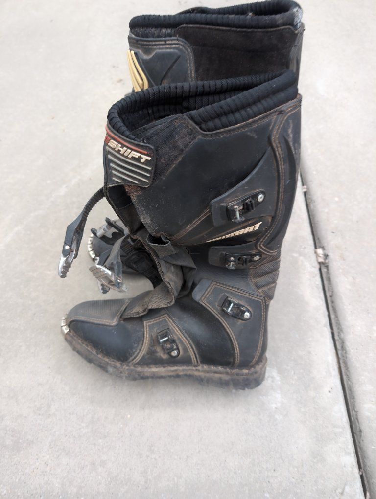 Shift Adult Combat Motocross Boots Black Size 9 USA