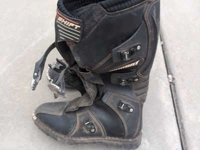 Shift Adult Combat Motocross Boots Black Size 9 USA