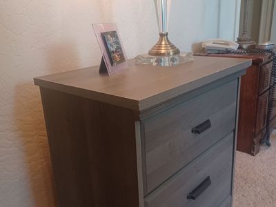 South Shore Versa 2-Drawer Nightstand Weathered Grey Oak, Traditional