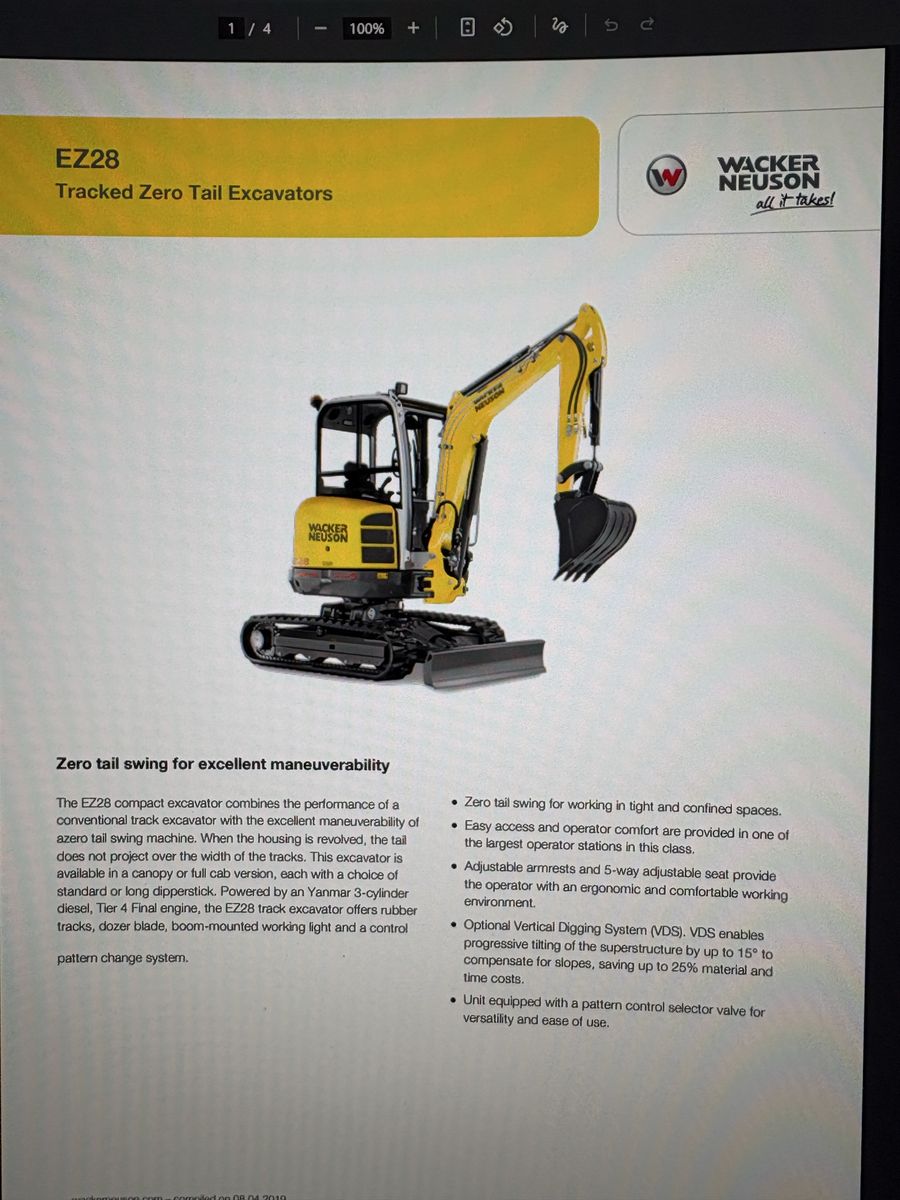 2018 Wacker Newson EZ28, under 500 hours