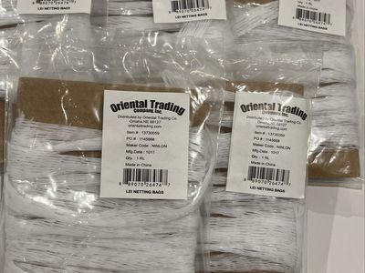 Oriental Trading Company Lei Netting Bags - White Nylon - 1 Roll per Pack (Lot of 5)