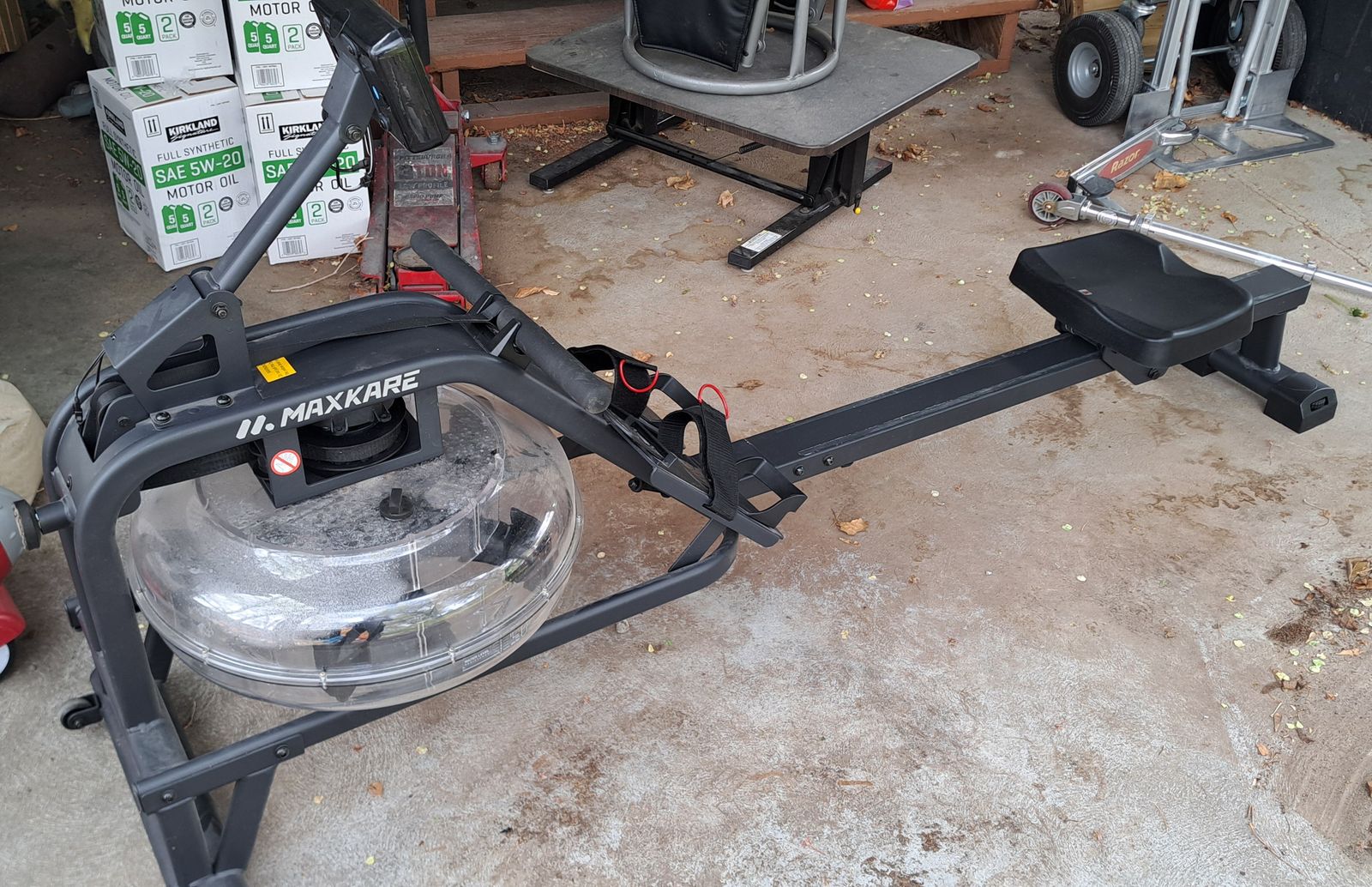 Maxkare Water Rower Exercise Machine Digital LCD Display