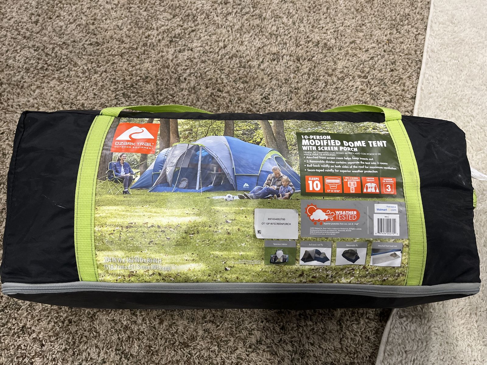 Ozark Trail 10-Person Modified Dome Tent with Screen Porch - 3 Rooms