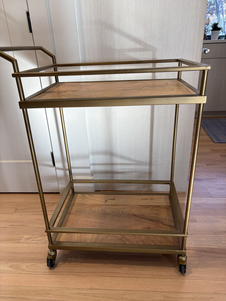 Metal & Wood Bar Cart – Great Condition