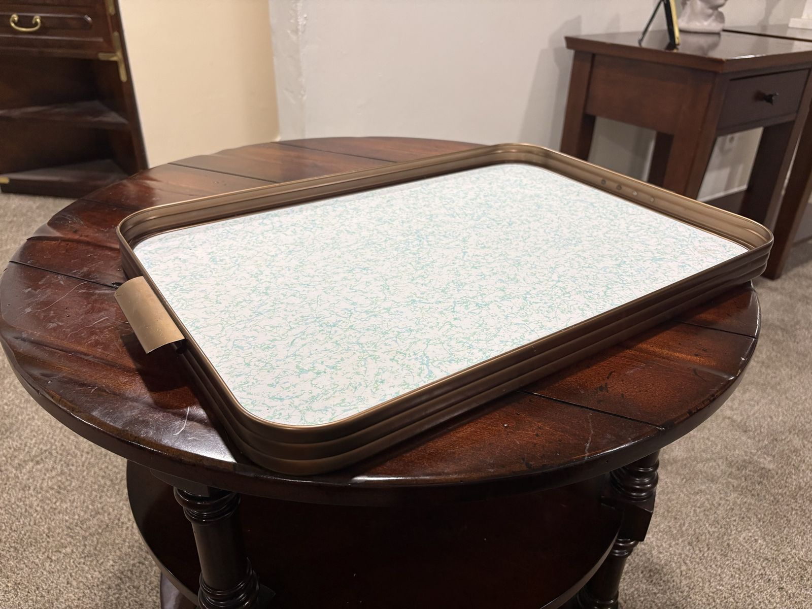 Vintage Mid-Century Metal Serving Tray