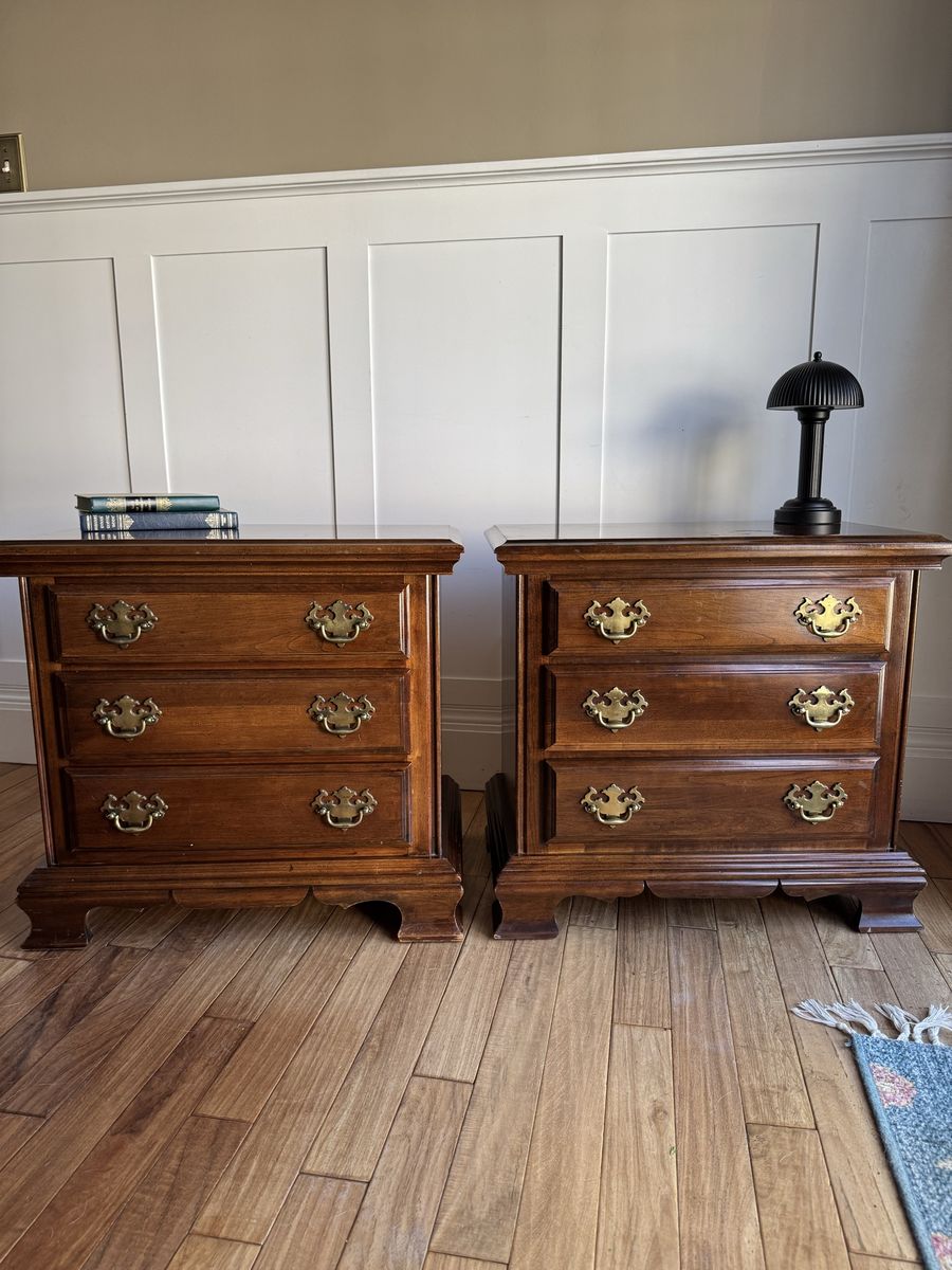 Pair of Kincaid Solid Wood Nightstands