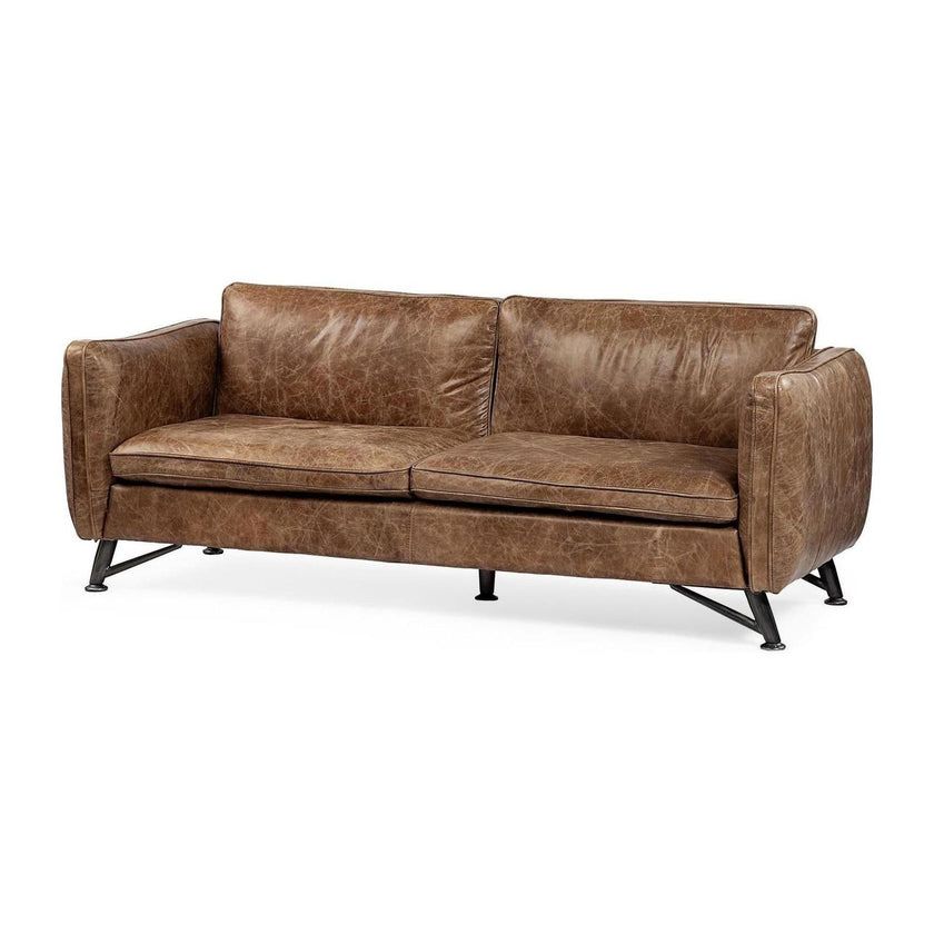 Cobain 84” Brown Leather Sofa