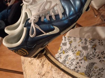 Nike Total 90 II FG Soccer Cleats Blue White Gold youth6 Used