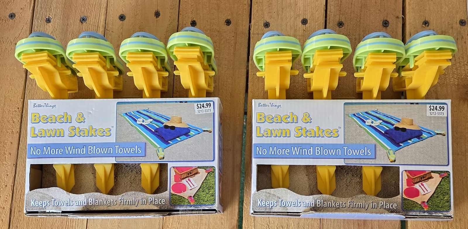Towel Tarp or Blanket Sand Or Ground Anchors Brand New Sold Each 4 Pack