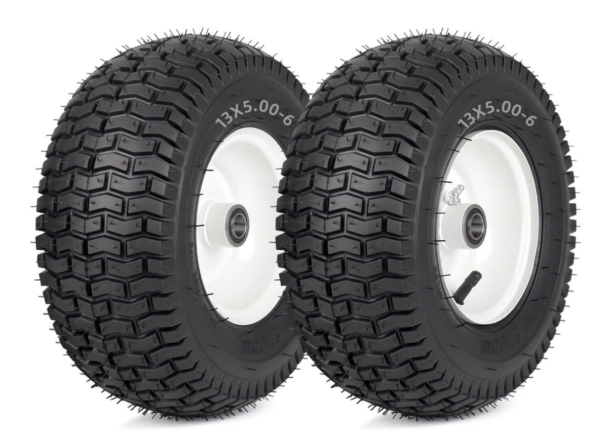 NEW!Rubber Lawn Mower Tire and Wheel, 2 Pcs