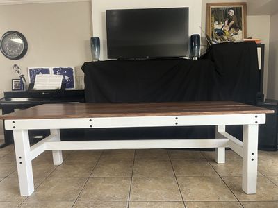 Custom Dining or Picnic Table all wood brown and white