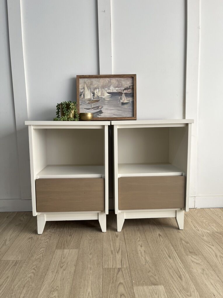 Set of Beautiful Like New Mid Century Nightstands