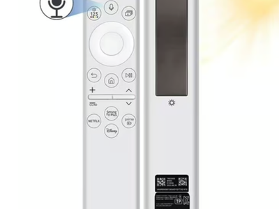 Solar Voice Remote for Samsung Frame Smart TV 2018-2024 USB-C Replacement White