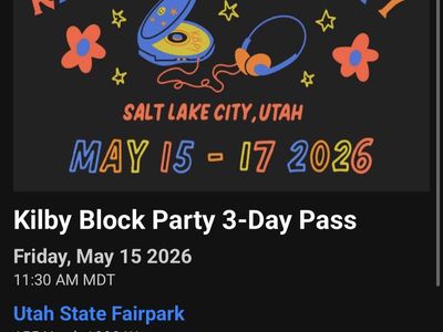 Kilby Block Party 3 day GA ticket