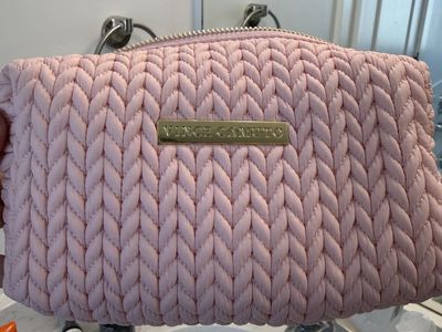 Vince Camuto Pink Quilted Pouch Makeup Bag