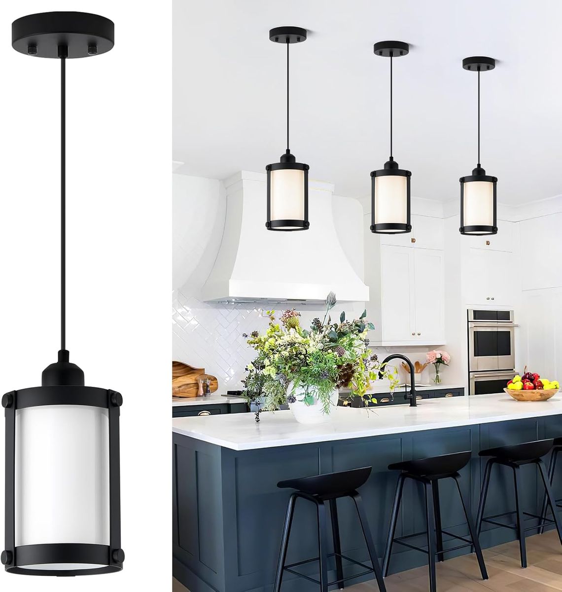 Black Pendant Lights Kitchen Island over Island or Sink