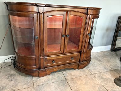 Beautiful Cherry Wood Sideboard, Curio Cabinet