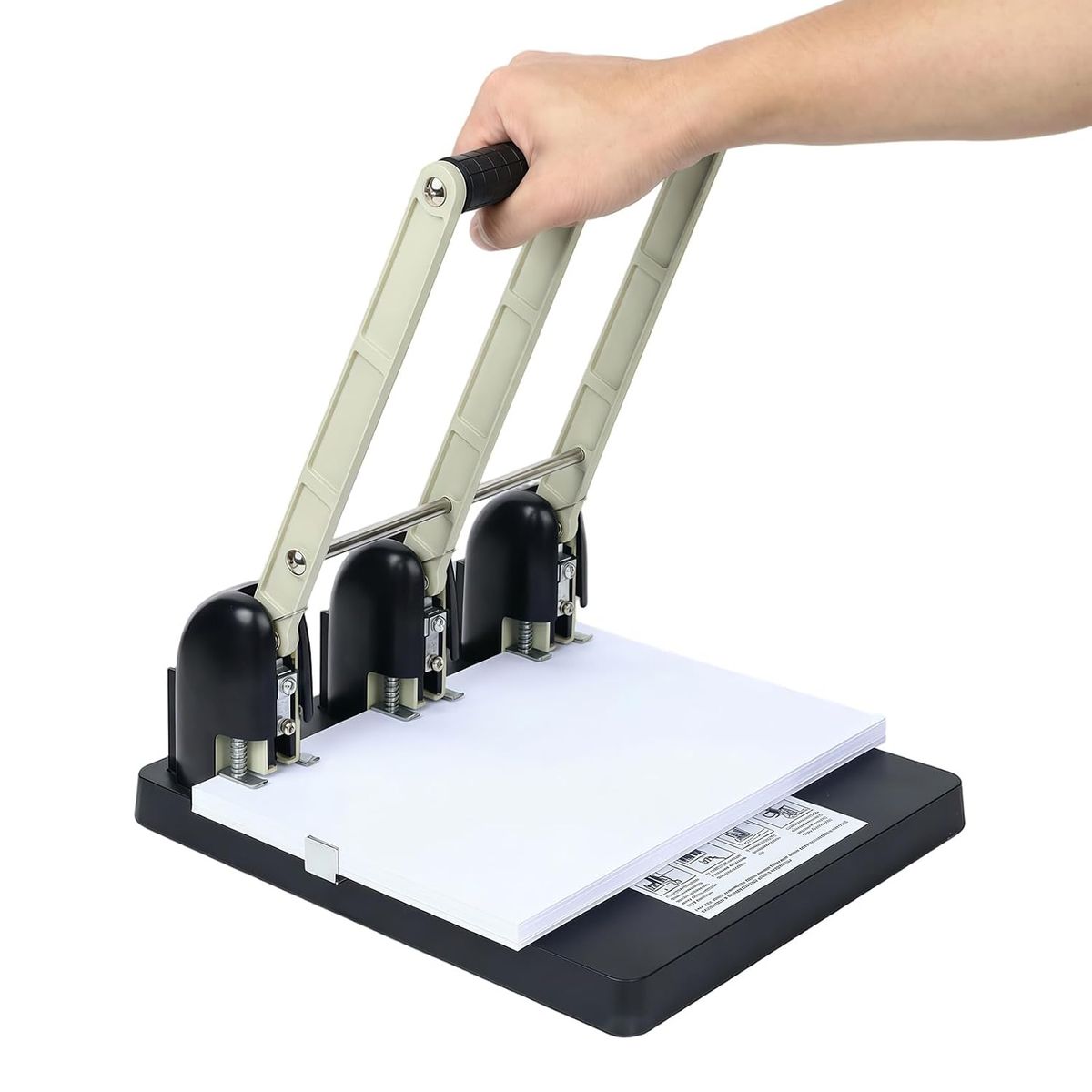 Heavy Duty Metal 3 Hole Paper Punch, 150 Sheet Capacity, Ergonomic Handle w/warranty
