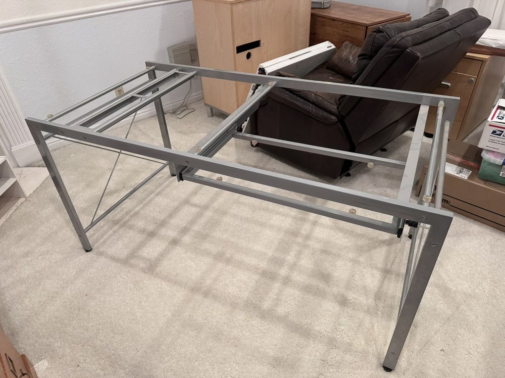 Contemporary Glass Top Metal Desk