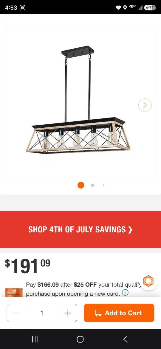New Farmhouse Chandelier - Black & Faux Wood Linear Island Pendant Light Fixture