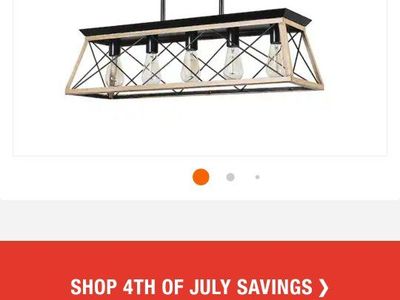 New Farmhouse Chandelier - Black & Faux Wood Linear Island Pendant Light Fixture