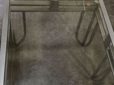 Glass Top Coffee Table and Matching End Table Set with Metal Frame