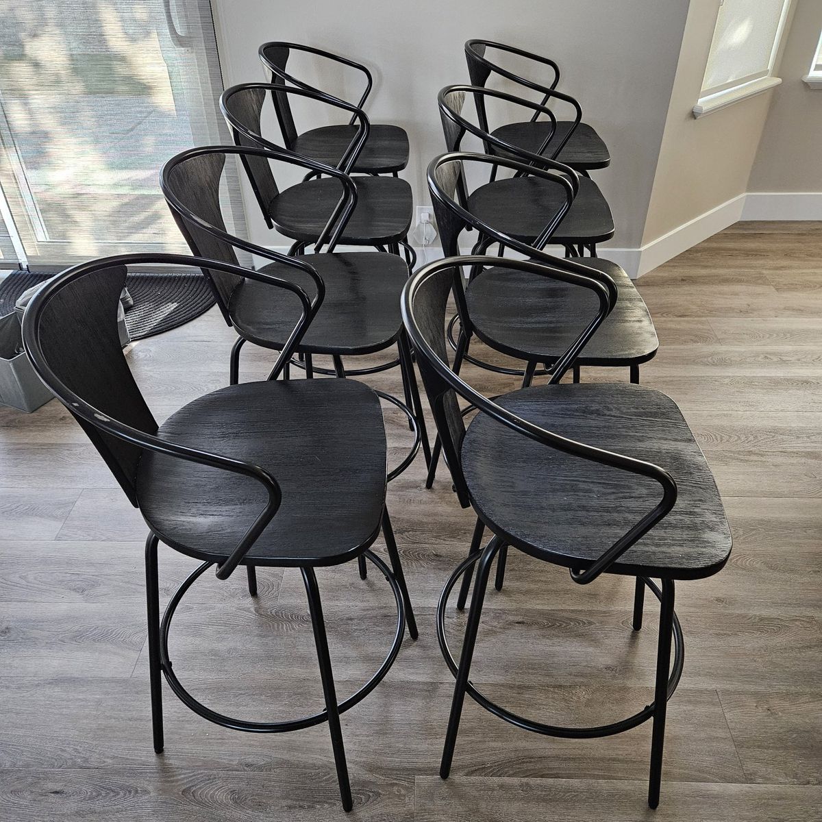 8 x counter height swivel chairs