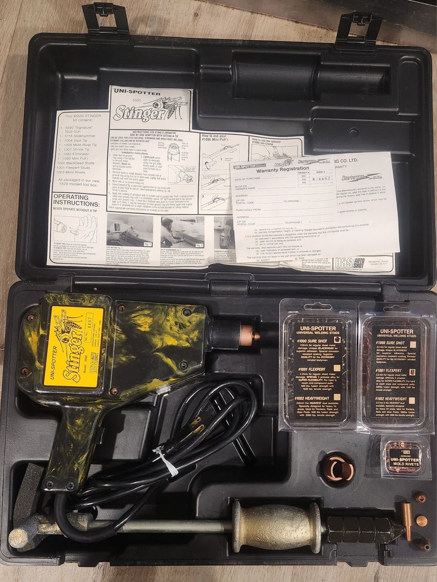 H&S Autoshot UNI-SPOTTER 5500 Stinger Stud Welder Kit Dent Puller with Accessories - NEW IN CASE, NEVER USED