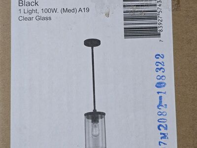 Kichler Crosby 1‑Light Pendant Black – Brand New in box - $80 OBO