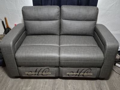 Millersburg Collection Gray Pull-Out Sofa Bed Couch Futon, Compact 69" Wide, Excellent Condition