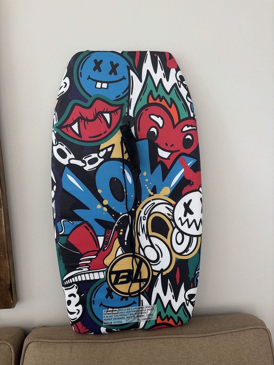Body Glove Bodyboard - boogie board with Wrist Leash - Graphic Graffiti Design